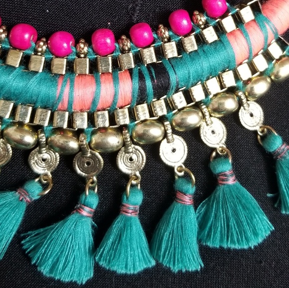 Boho Bib Tassel Necklace - Picture 3 of 3